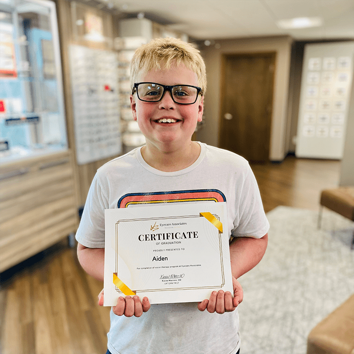 Photo of Aiden, a vision therapy graduate.